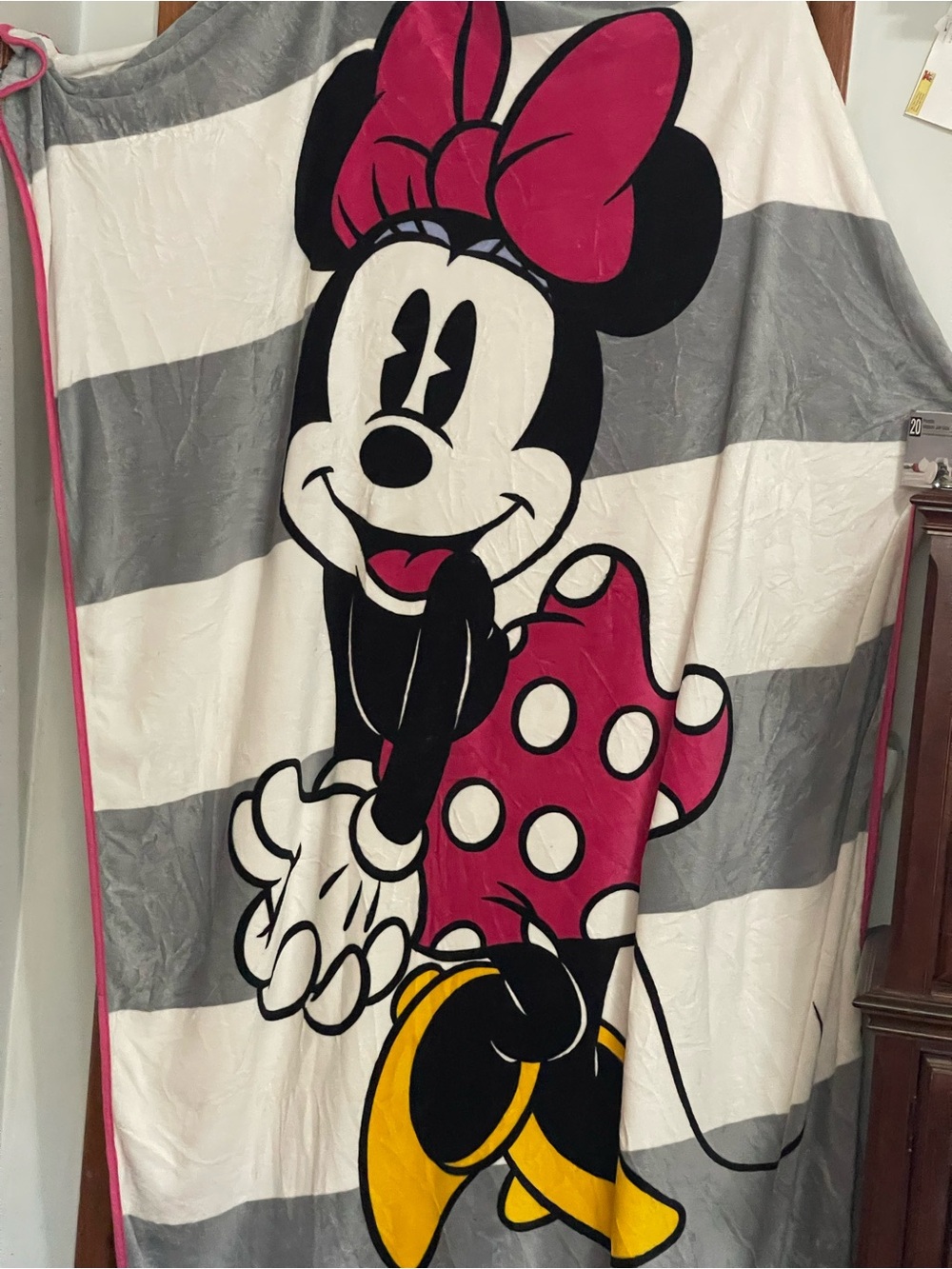 Disney Minnie Mouse Kids Throw Blanket - Pink, Yellow & Gray